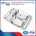 Stainless Steel Canteen Serving Tray/Dinner Plates/Fast Food tray with 5 compartment